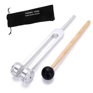 Tuning Fork 128hz with Reflex Hammer for Healing Chakra Set,Healing/Sound Therap